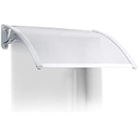 Los mejores  - Relaxdays Marquesina toldo Techo para Puertas protección- plástico- Aluminio- 80 x 60 cm- tejado- Transparente- 60 x 80…